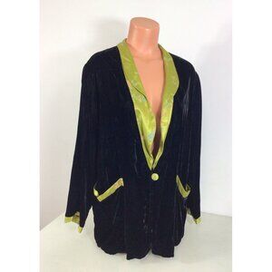 Toots Pierre Black Velvet Jacket Cocktail Blazer Womens Small